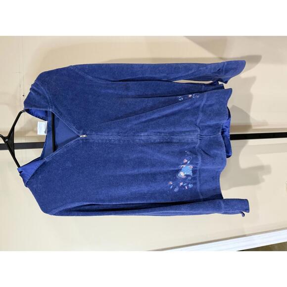 Eeyore XL Disney Blue Women's Zip-Up Hoodie with Embroidered Design - Picture 2 of 8